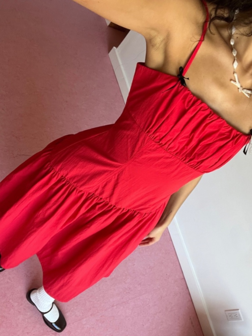 NWT Lisa Says Gah Meg Dress in Candy Red | Size XL | Spaghetti Strap Midi - Picture 6 of 7